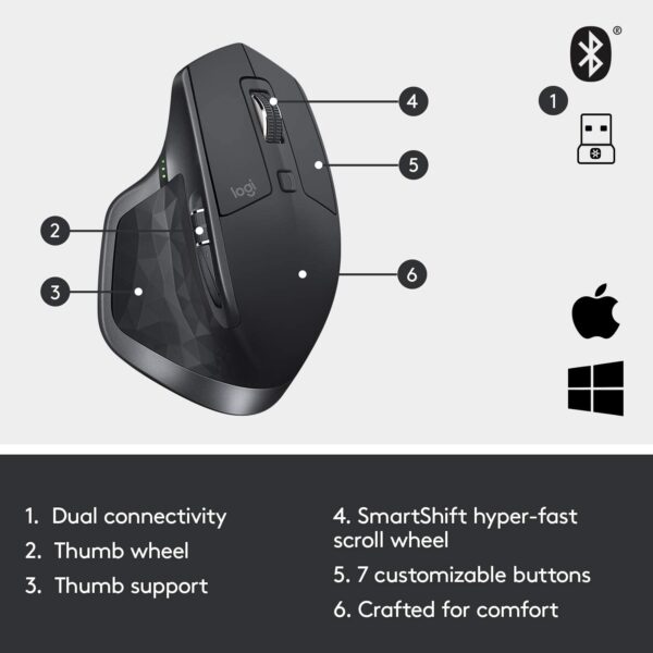 Logitech MX Master 2S Wireless Rechargeable Mouse - Image 3