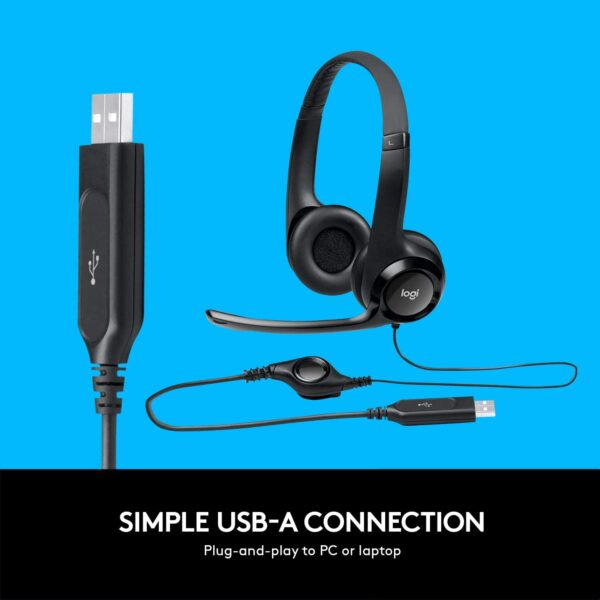 Logitech USB Headset H390 with Noise Cancelling Mic - Image 3