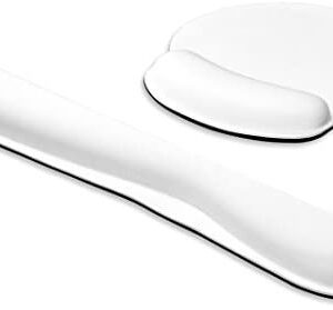 Michiko Ergonomic Mouse Wrist Cushion with Wrist Support and Keyboard Rest Pad (White)