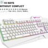 havit Rainbow Backlit 104 Keys Gaming Keyboard with Ergonomic Wrist Rest + USB Wired Mouse Combo (White) - Image 2