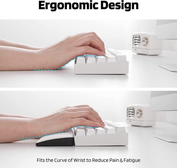 LTC 61 Keys 60% Keyboard Wrist Rest, Cushion Support Pads, White - Image 5