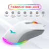 havit Rainbow Backlit 104 Keys Gaming Keyboard with Ergonomic Wrist Rest + USB Wired Mouse Combo (White) - Image 5