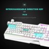 havit Rainbow Backlit 104 Keys Gaming Keyboard with Ergonomic Wrist Rest + USB Wired Mouse Combo (White) - Image 8