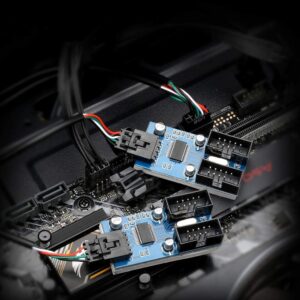 Rocketek 9pin USB Header Male 1 to 4 Female Extension Card USB 2.0 Splitter Cable Connector for Motherboard